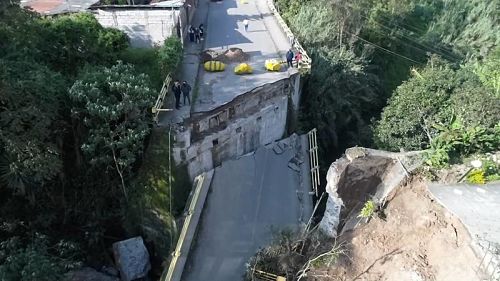 Caída de puente Girón en Azuay obligó a la evacuación de una Familia