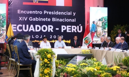 Presidentes Lasso y Castillo se reúnen en Loja para Gabinete Bilateral