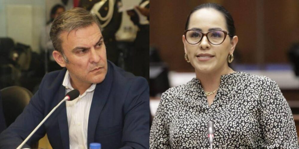 La asambleísta Adriana García y el exministro José Serrano, tuvieron  altercados durante la reunión de la Comisión de Fiscalización.